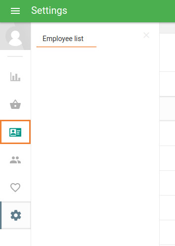 Employees menu