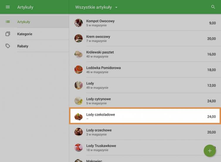 list artykułów 