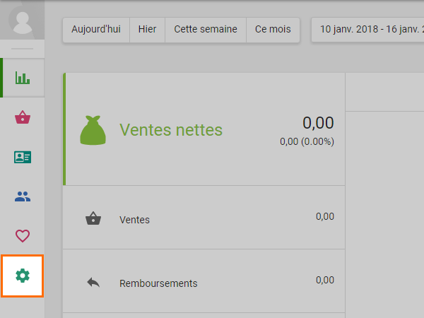 settings button