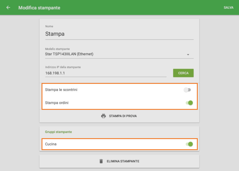 Stampa ordini