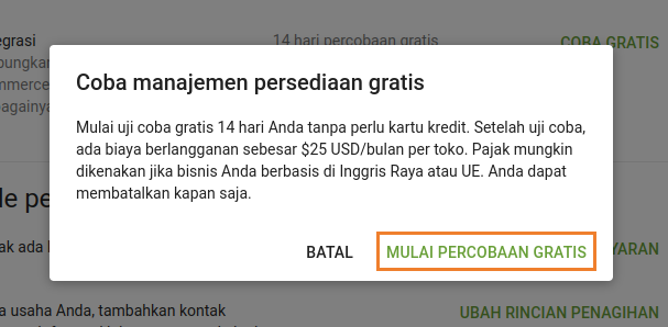maju persediaan percobaan