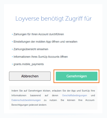 Schaltfläche 'Autorisieren'