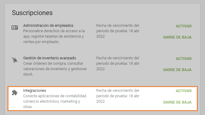 active o cancelar