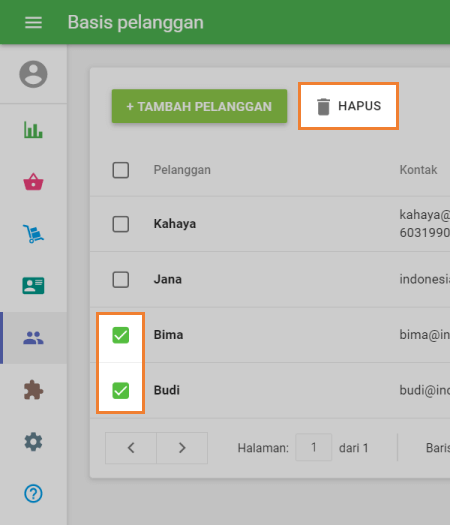 tombol 'Hapus'