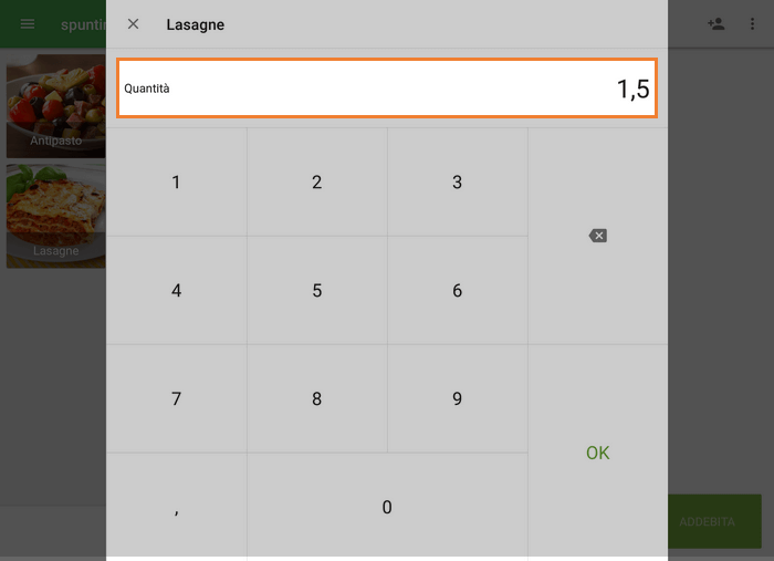 Inserisci il peso effettivo dell'articolo